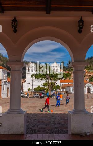 Plaza Pedro de Anzúrez, Mirador de la Recoleta, Sucre, konstitutionelle Hauptstadt Boliviens, Departamento Chuquisaca, Bolivien, Lateinamerika Stockfoto