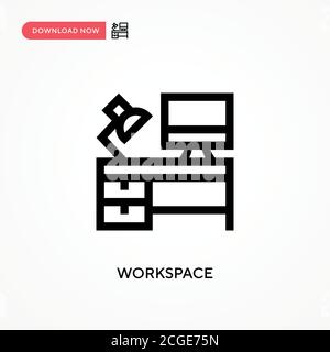 Einfaches Vektorsymbol für den Arbeitsbereich. Moderne, einfache flache Vektor-Illustration für Website oder mobile App Stock Vektor