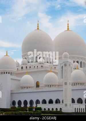 Sheikh Zayed Grand Moschee, Abu Dhabi, Vereinigte Arabische Emirate Stockfoto