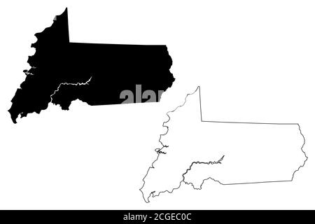 Wicomico County, Maryland (U.S.-County, Vereinigte Staaten von Amerika, USA, U.S., US) Karte Vektorgrafik, Scribble Skizze Wicomico Karte Stock Vektor