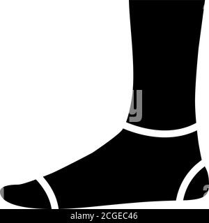 Extra niedrige Socke Glyphe Symbol Vektor isolierte Illustration Stock Vektor