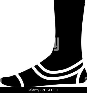 Unsichtbare Sock Glyphe Symbol Vektor isolierte Illustration Stock Vektor