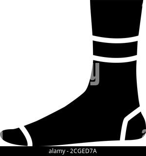 Quarter Sock Glyphe Symbol Vektor isolierte Illustration Stock Vektor