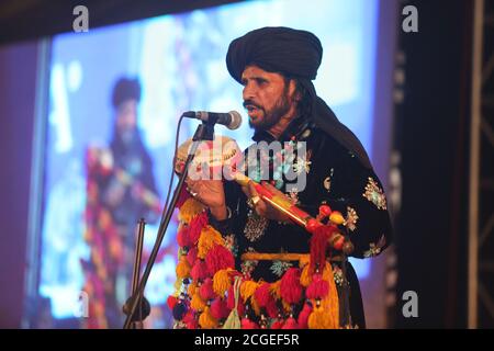 Sufi-Musiker saeen zahoor preforming Stockfoto