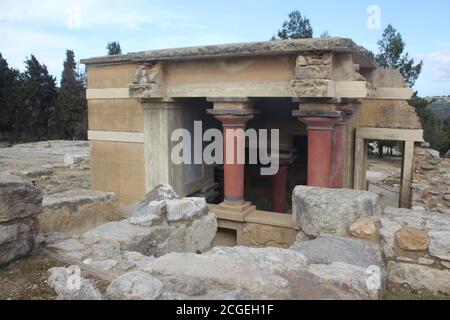 Die archäologische Stätte von Knossos mit dem minoischen Palast auf Kreta, Griechenland