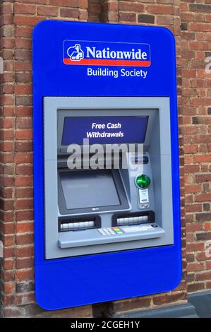 Nationwide Building Society, Bank, Cash Point, Cash Point, Maschine, Hunstanton, Norfolk, England, Großbritannien Stockfoto