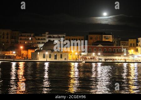 Der alte venezianische Hafen Chania, Kreta, Griechenland Stockfoto