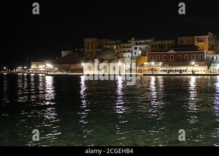 Der alte venezianische Hafen Chania, Kreta, Griechenland Stockfoto