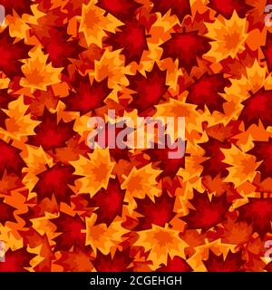 Leuchtend rot und orange Ahorn Blätter nahtlose Muster, abstrakte Saison Herbst Hintergrund Stockfoto