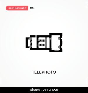 Einfaches Vektor-Symbol für Teleaufnahmen. Moderne, einfache flache Vektor-Illustration für Website oder mobile App Stock Vektor