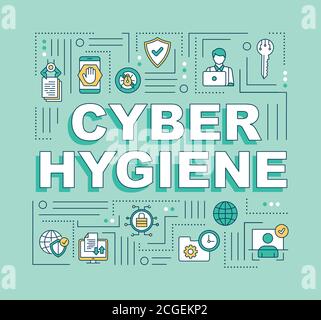 Cybersecurity Hygiene Wort Konzepte Banner Stock Vektor