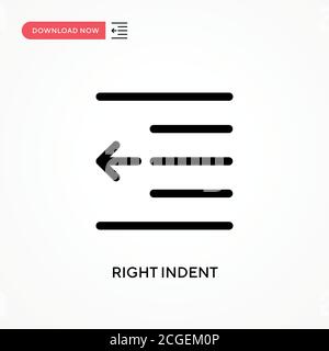 Einfaches Vektorsymbol für rechten Einzug. Moderne, einfache flache Vektor-Illustration für Website oder mobile App Stock Vektor