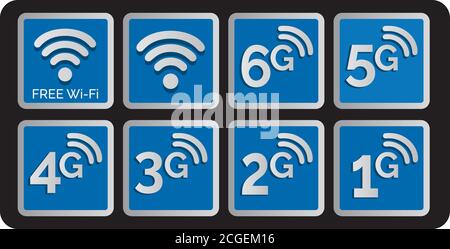 Schilder, Symbole für Wireless-Technologie. Vektorgrafik. EPS10. Stock Vektor