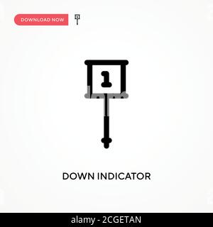 Einfache Vektoranzeige nach unten. Moderne, einfache flache Vektor-Illustration für Website oder mobile App Stock Vektor