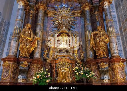 Kirche unserer Lieben Frau siegreich mit dem Heiligtum des Jesuskindes von Prag, die erste Station auf der Apostolischen Straße in der Tschechischen Republik, Prag. Stockfoto