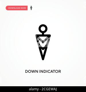 Einfache Vektoranzeige nach unten. Moderne, einfache flache Vektor-Illustration für Website oder mobile App Stock Vektor