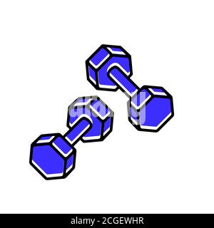 Symbol für Kurzhanteln auf weißem Hintergrund isoliert. Sport Stock Vektor