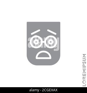 Stirnrunzeln mit offenem Mund Emoji Vektor-Symbol mit erhöhten Augenbrauen. Stirnrunzeln mit offenem Mund Emoji-Symbol, Vektor einfache Element Illustration von editierbar Stock Vektor