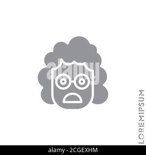 Stirnrunzeln mit offenem Mund Mädchen, Frau Emoji Vektor-Symbol. Stirnrunzeln mit offenem Mund Emoji-Symbol, Vektor einfache Element Illustration von editierbaren Emoji Co Stock Vektor
