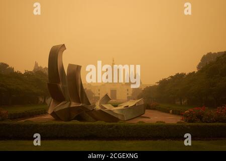 Das Oregon State Capitol während der Waldbrände am Riverside und Beachie Creek, gesehen am Donnerstag Morgen, 10. September 2020. Stockfoto