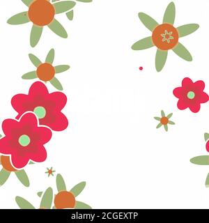 Cartoon Blumen Nahtloses Vektor-Muster - Wiederholen Ornament für Textil, Papier, Mode etc. Stock Vektor