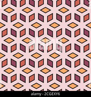 Isometrische Cubes Nahtloses Vektor-Muster - wiederholende Ornament für Textil, Umhüllungspapier, Mode etc. Stock Vektor