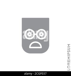 Stirnrunzeln mit offenem Mund Emoji Vektor-Symbol. Stirnrunzeln mit offenem Mund Emoji-Symbol, Vektor einfache Element Illustration aus editierbaren Emoji Konzept Isolat Stock Vektor