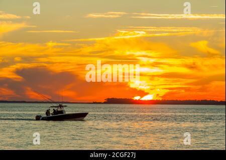 Sonnenuntergang auf Edisto Island in South Carolina, USA. Stockfoto