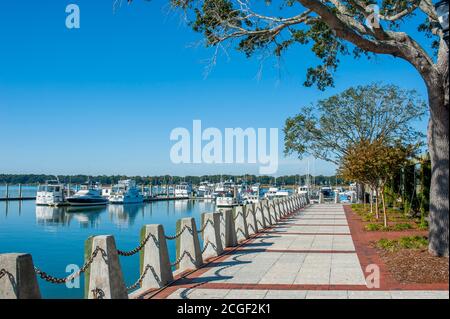 Henry C. Chambers Waterfront Park in Beaufort, South Carolina, USA. Stockfoto