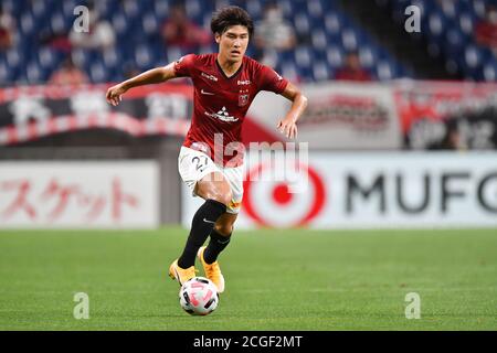 Daiki Hashioka (27) von Urawa Reds während des J1-Fußballmatches der J1-Liga zwischen Urawa Red Diamonds 2-2 Sagan Tosu im Saitama-Stadion am 9. September 2020 in Saitama, Japan. Quelle: AFLO/Alamy Live News Stockfoto