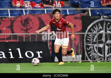 Daiki Hashioka (27) von Urawa Reds während des J1-Fußballmatches der J1-Liga zwischen Urawa Red Diamonds 2-2 Sagan Tosu im Saitama-Stadion am 9. September 2020 in Saitama, Japan. Quelle: AFLO/Alamy Live News Stockfoto