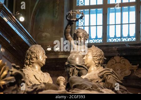 Grab von Maria Theresia und Franz I. Stephan, Maria Theresia Gewölbe, Kaiserliche Krypta, Wien, Österreich. Stockfoto