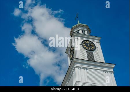 Die methodistische Kirche in Wiscasset, Bundesstaat Maine, USA. Stockfoto