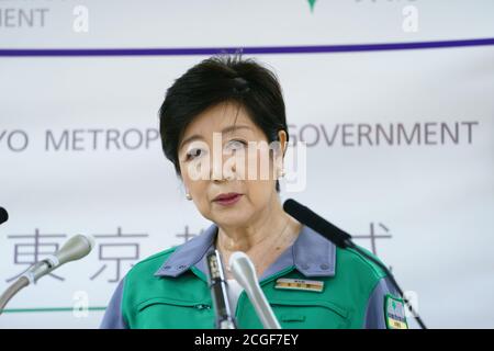 September 2020. September 2020. Gouverneur von Tokio Yuriko Koike, 10. September 2020 -sozial: Der Gouverneur von Tokio Yuriko Koike nimmt am 10. September 2020 an einer Pressekonferenz in Tokio Teil. Quelle: Motoo Naka/AFLO/Alamy Live News Stockfoto