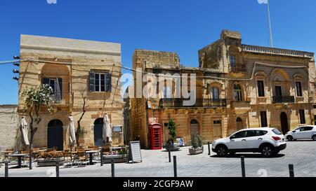 Spaziergang durch Victoria, Gozo, Malta. Stockfoto