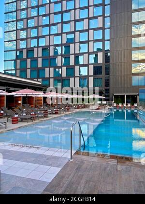 Poolterrasse im Austin Marriott Downtown Stockfoto