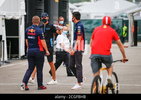 RUSSELL George (gbr), Williams Racing F1 FW43, ALBON Alexander (tha), Aston Martin Red Bull Racing Honda RB16, VETTEL Sebastian (ger), Scuderia Ferrar Stockfoto