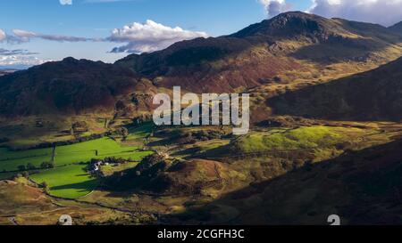 Blea Moos Luftpassover, die das Moos und Umgebung einschließlich der zeigt, in der englischen Lake District.UK Stockfoto