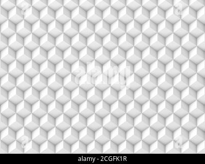 Abstrakter Hintergrund von weißen Würfeln. 3d-Rendering. Stockfoto