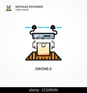 Drohne-2-Vektorsymbol. Moderne Vektorgrafik Konzepte. Einfach zu bearbeiten und anzupassen. Stock Vektor