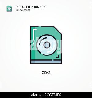 CD-2-Vektorsymbol. Moderne Vektorgrafik Konzepte. Einfach zu bearbeiten und anzupassen. Stock Vektor