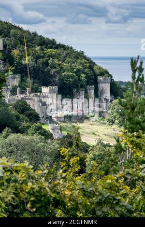 Gwrych Castle Abergele an der Nordwales Küste Stockfoto