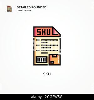 SKU-Vektor-Symbol. Moderne Vektorgrafik Konzepte. Einfach zu bearbeiten und anzupassen. Stock Vektor