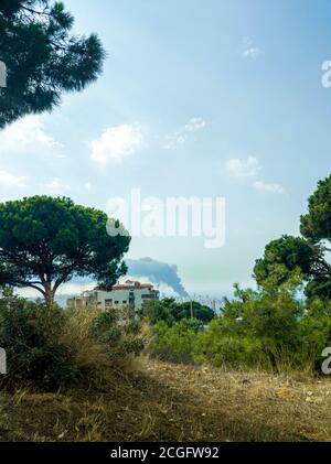 Beirut Zerstörung durch Explosion des Hafens von Beirut, August 4,2020: Beirut Downtown Stockfoto