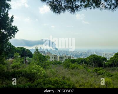 Beirut Zerstörung durch Explosion des Hafens von Beirut, August 4,2020: Beirut Downtown Stockfoto