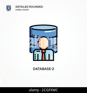 Datenbank-2-Vektorsymbol. Moderne Vektorgrafik Konzepte. Einfach zu bearbeiten und anzupassen. Stock Vektor