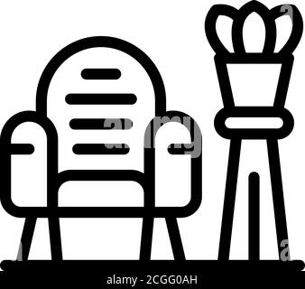 Ruhige Räume Sessel Symbol, skizzieren Stil Stock Vektor