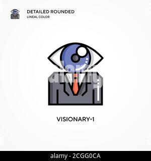 Visionary-1 Vektorsymbol. Moderne Vektorgrafik Konzepte. Einfach zu bearbeiten und anzupassen. Stock Vektor
