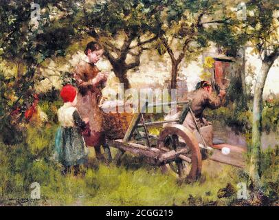 McGregor Robert - in the Orchard - British School - 19. Jahrhundert Stockfoto