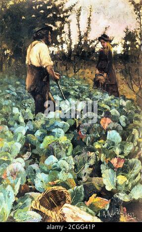 Melville Arthur - A Cabbage Garden - British School - 19. Jahrhundert Stockfoto